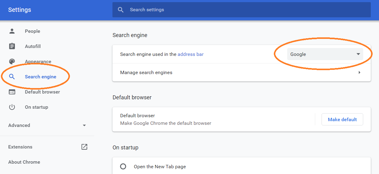 How to set google as the standard search engine for your browser - Chrome