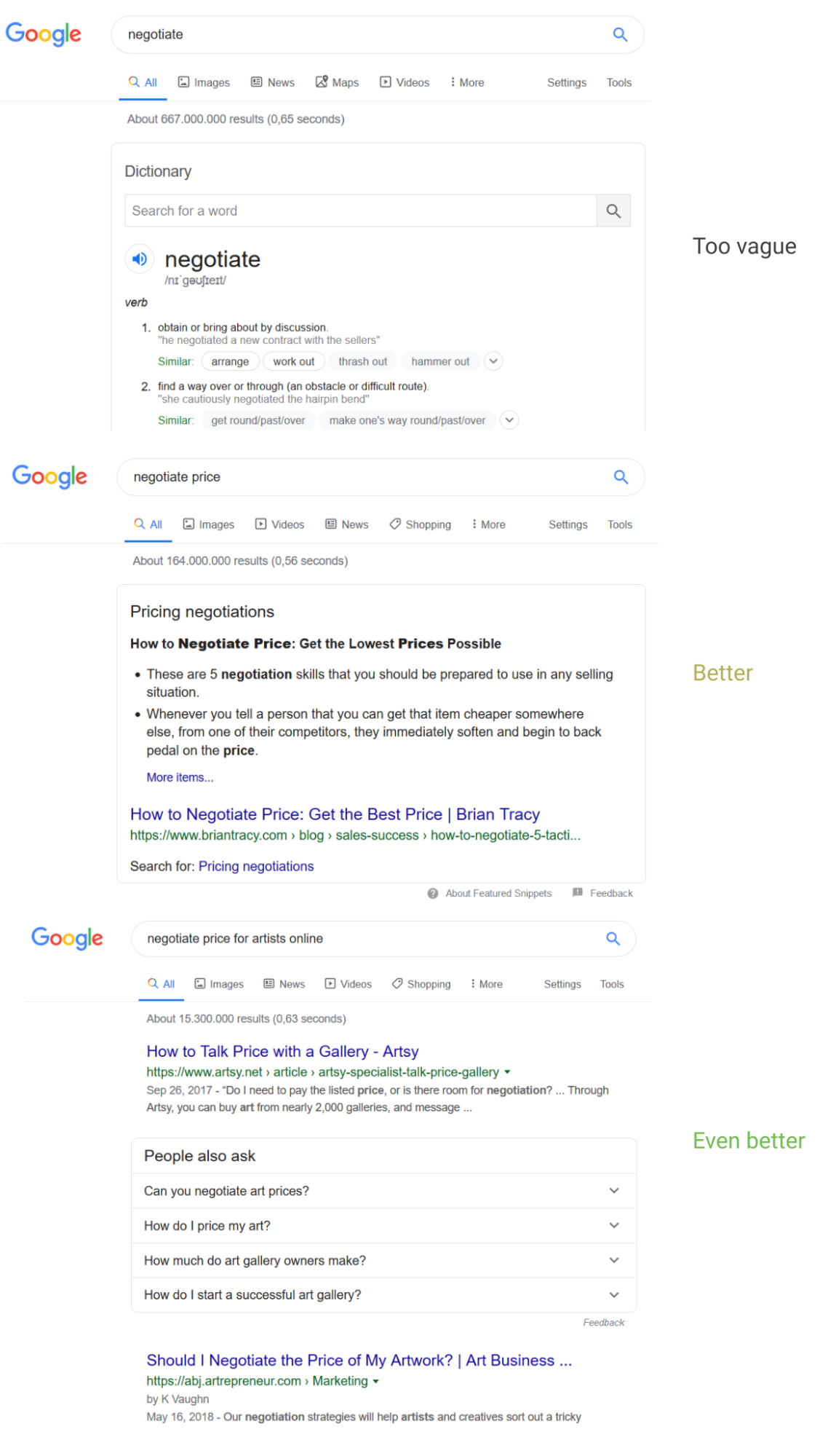 Google search example