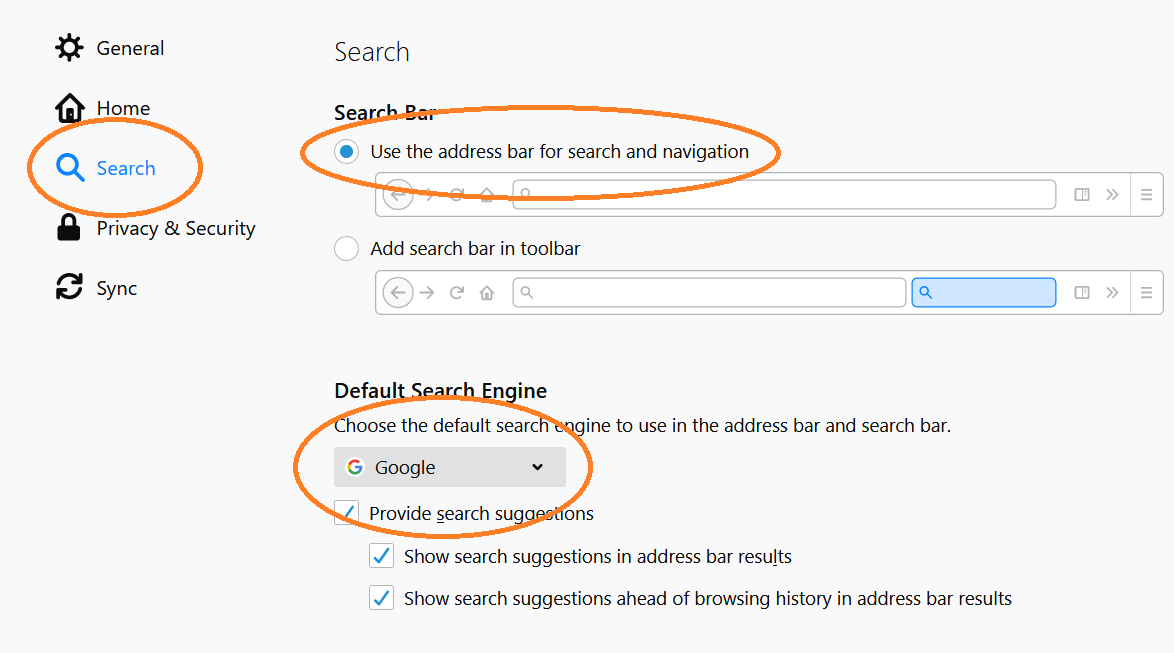 How to set google as the standard search engine for your browser - Firefox