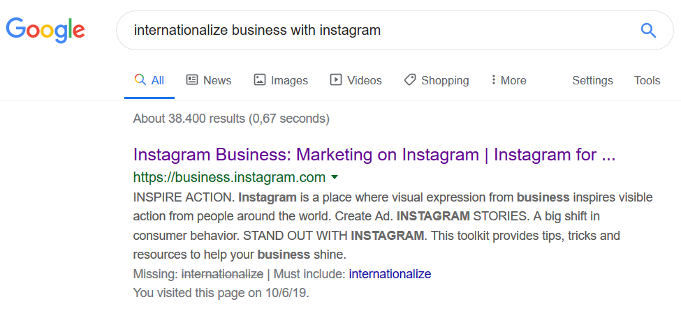 Google search example